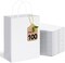 100 Pack White Gift Bags 8x4.25x10.5 Inch Kraft Paper Bags with Handles Bulk Craft Bag Medium Size for Wending Birthday Party Favor Retail Merchandise Bag